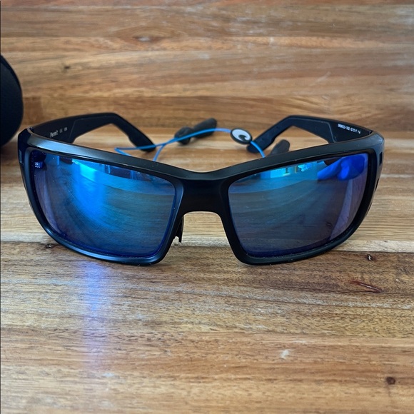 Costa Black Sunglasses with Blue Accents - Picture 3 of 5